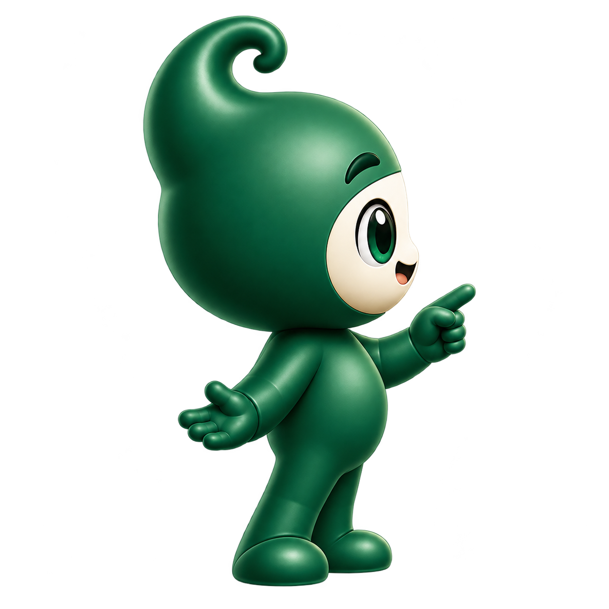 Mascot shaping a digital story