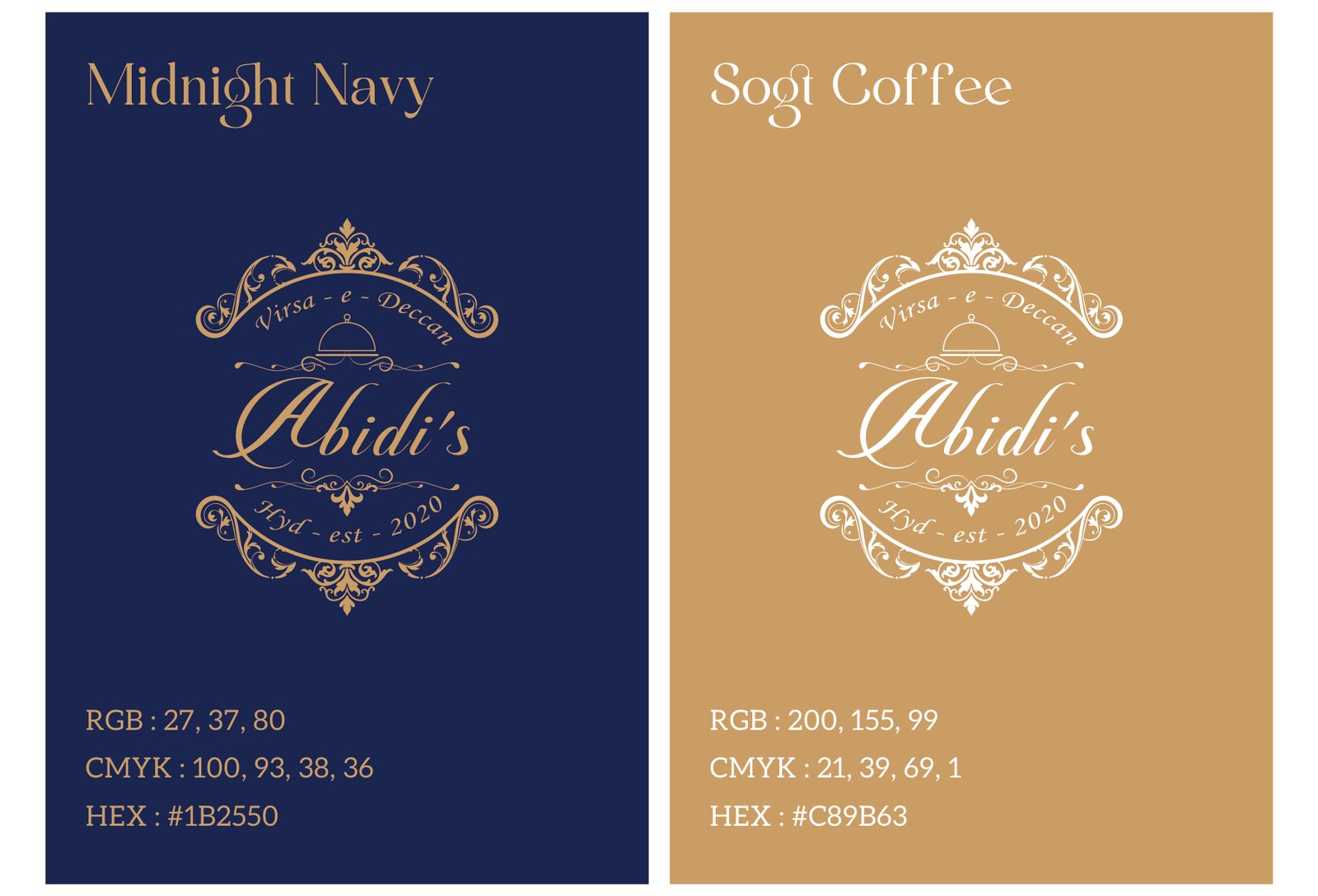 Abidi’s logo on the brand colours