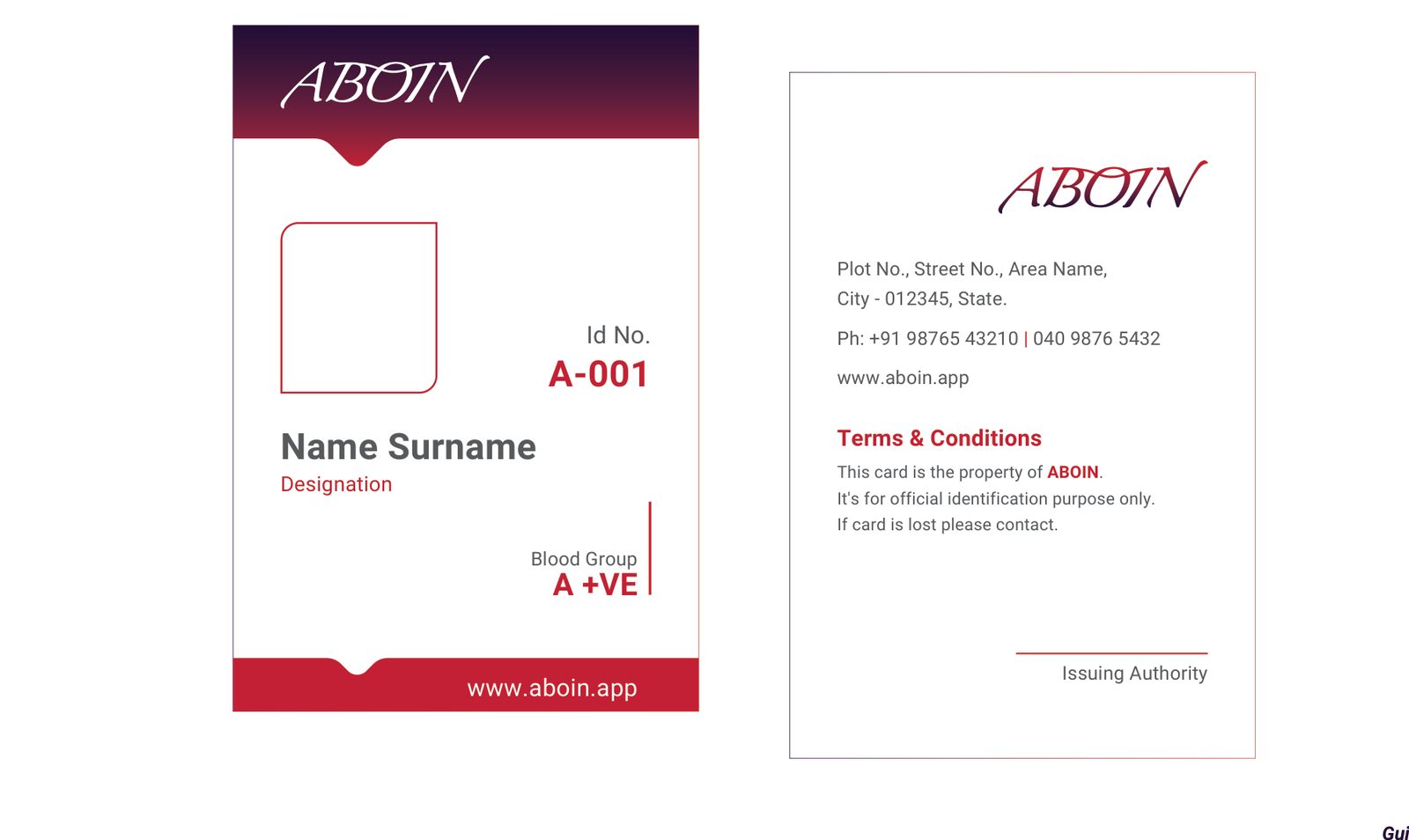 ABOIN Care ID card