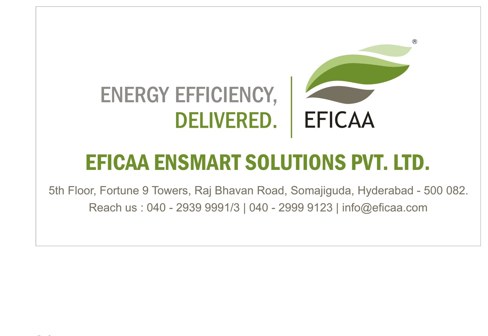 Eficaa Company signboard