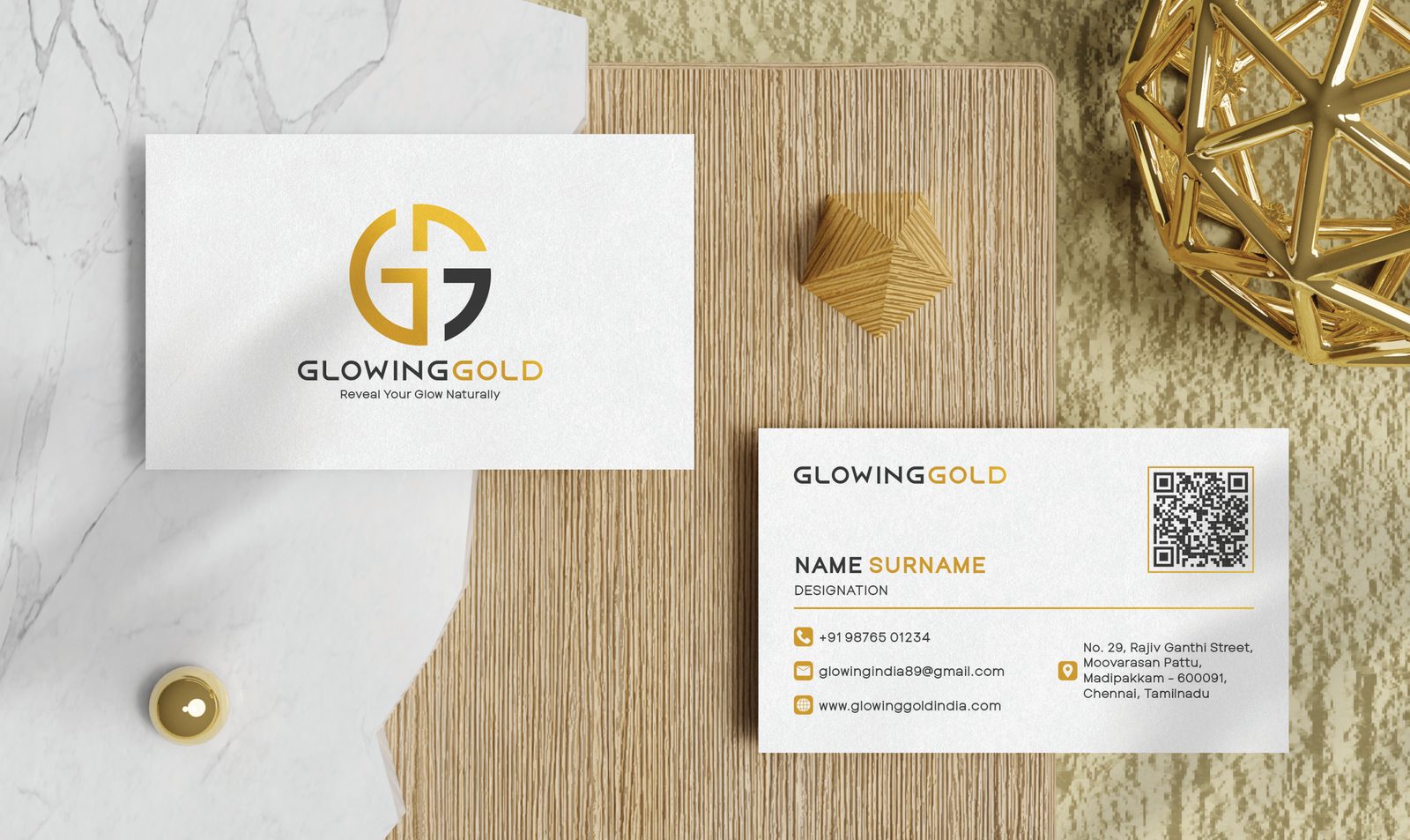 Glowing Gold Business card