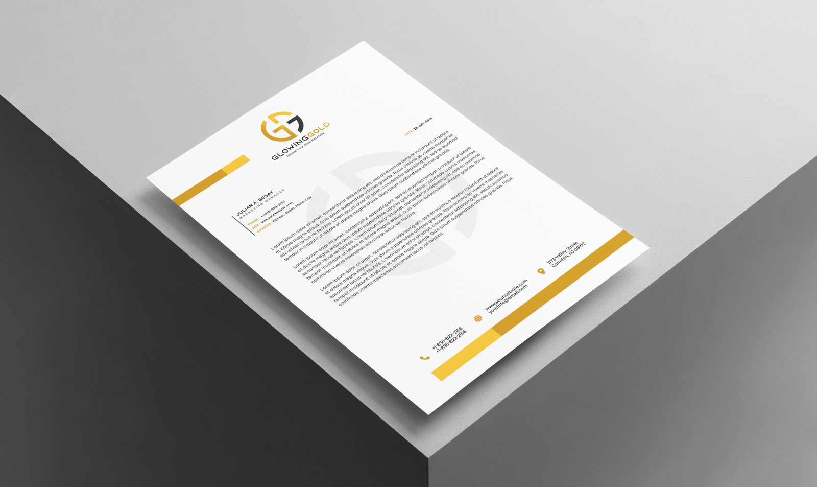 Glowing Gold Letterhead