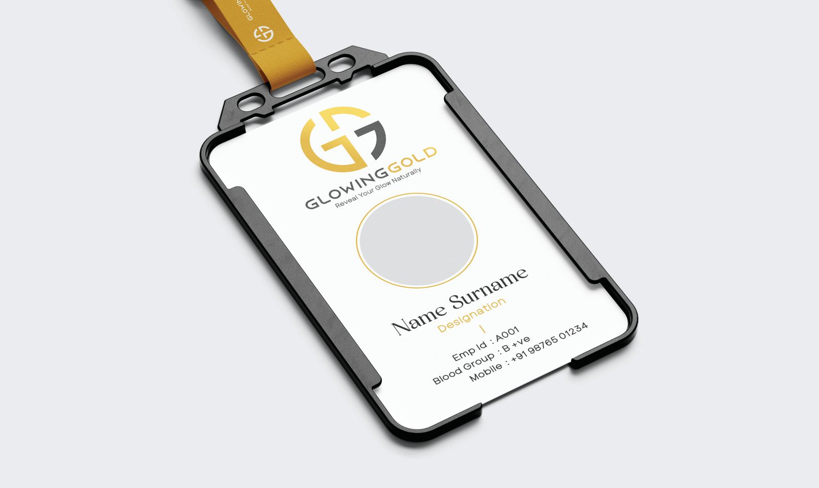 Glowing Gold ID card