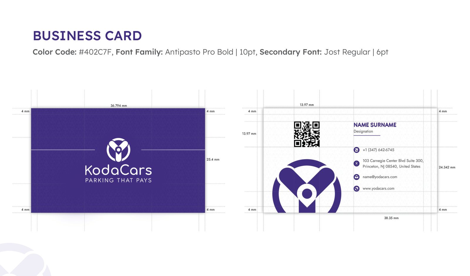 KodaCars Business card