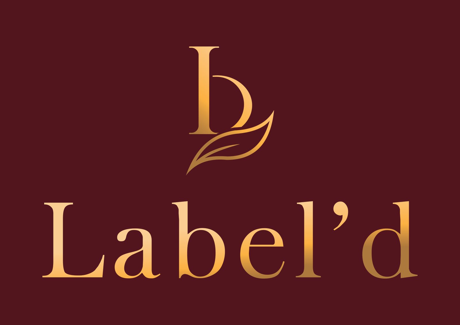 Label’d primary logo on antique ruby
