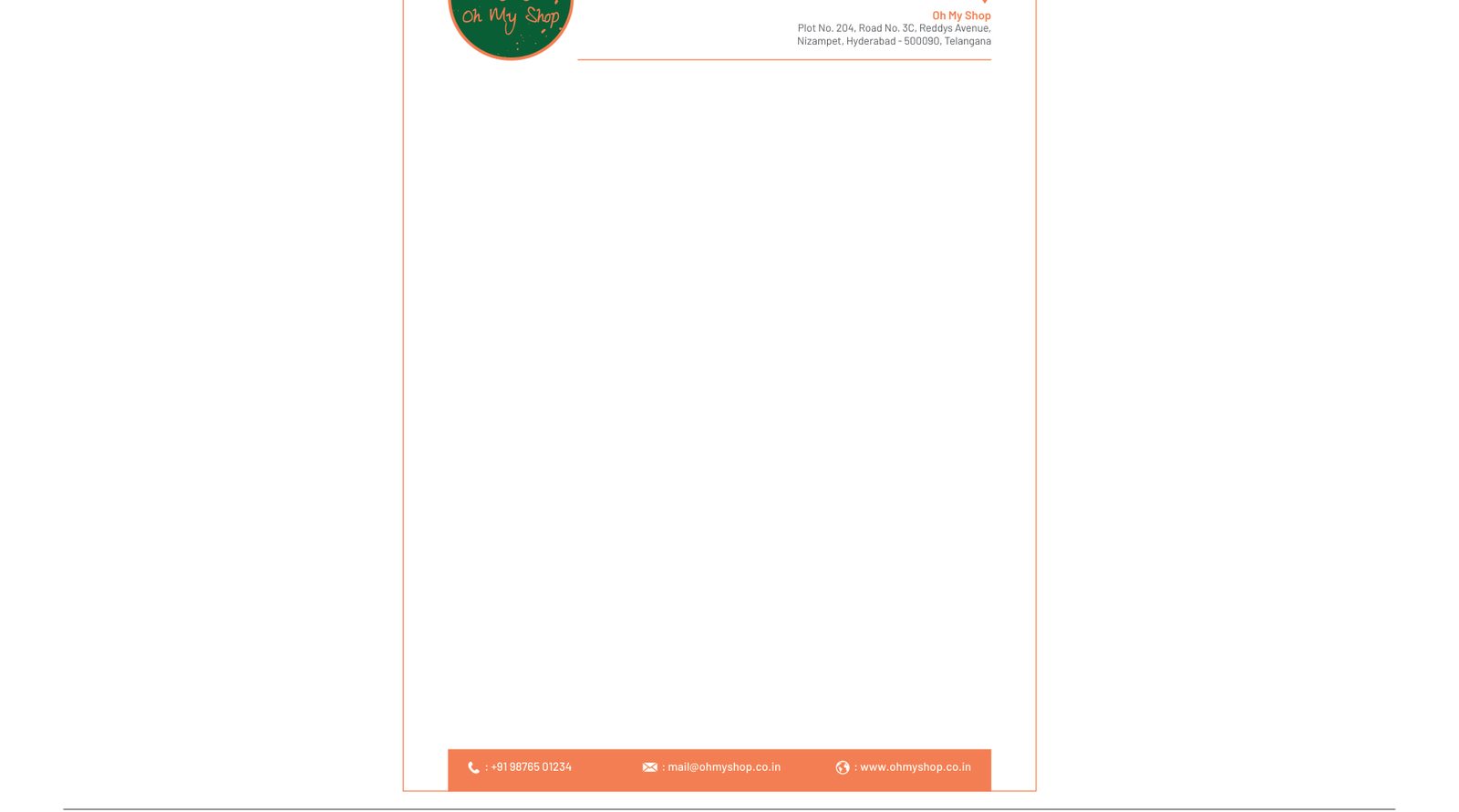 Oh My Shop Letterhead