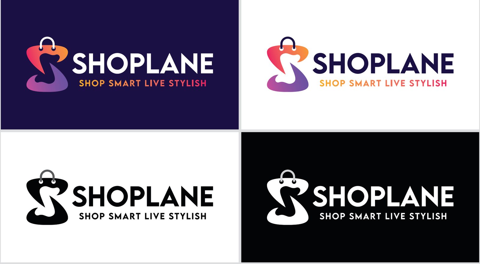 Shoplane logo on backgrounds