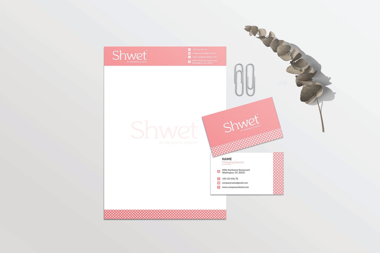 Shwet Business card and letterhead