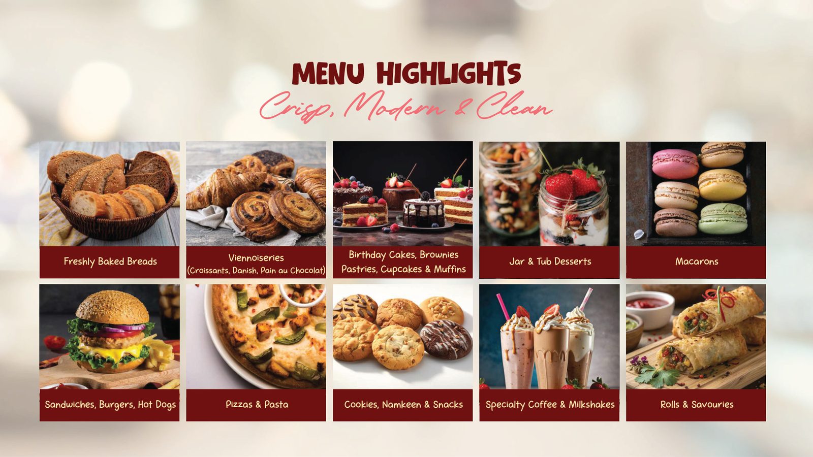 The Bake Box Menu highlights